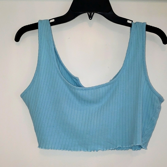**3 for$15**Shein Blue Ribbed Crop Top - Picture 2 of 5